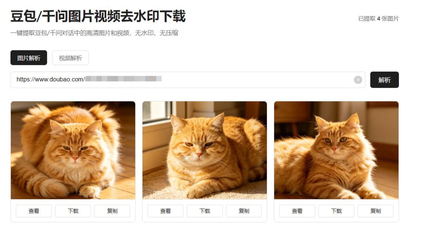 豆包/千问 图片视频去水印下载工具-第2张插图